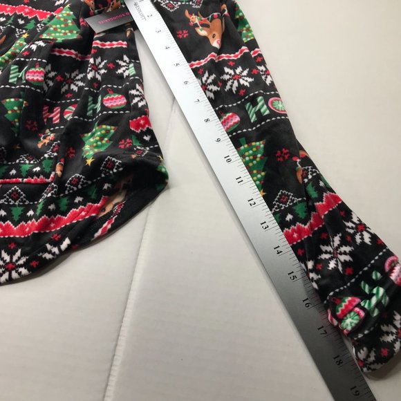 No Bo Junior's Christmas Plush Hooded Pullover Deer Ho Ho Size Sm 3-5 Black New - Picture 11 of 16